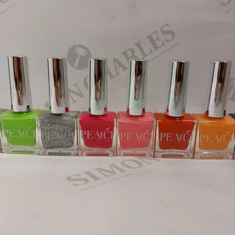 BOX OF APPROX 20 PEACH NAIL POLISH IN ASSORTED COLOURS