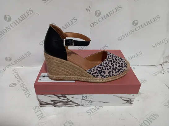 BOXED MODA GLORIA MINI LEOPARD WEDGE SHOES SIZE 40