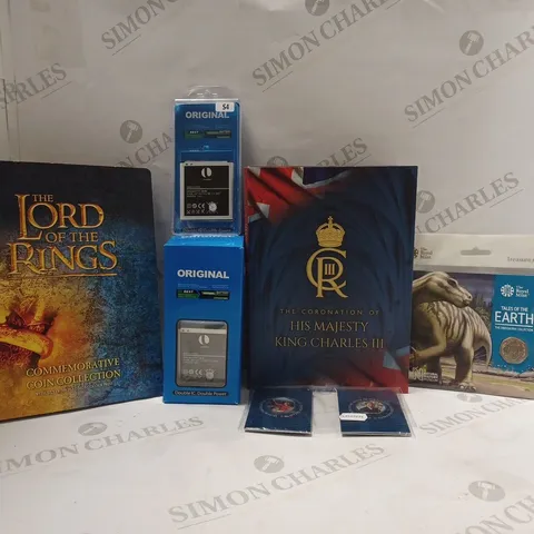 LOT OF APPROXIMATELY 20 ASSORTED ITEMS TO INCLUDE -THE ROYAL MINT TALES OF THE EARTH - THE LORDS OF THE RINGS COIN COLLECTION - THE CORONATION OF HIS MAJESTY KING CHARLES III ECT