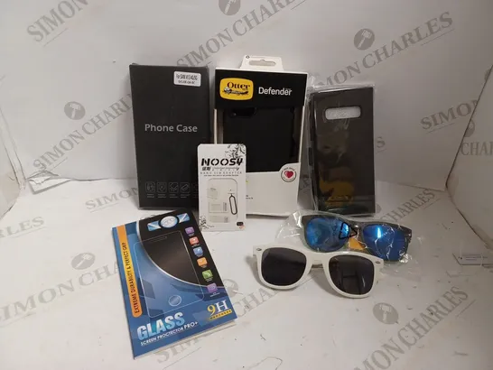 BOX OF APPROX 15 ITEMS INCLUDING ASSORTED PHONE CASES, SCREEN PROTECTORS AND GLASSES