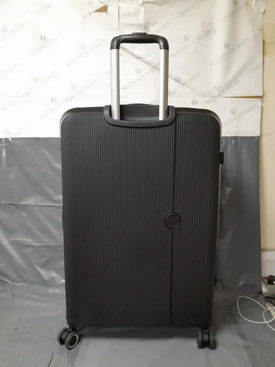 ROCK LUGGAGE HUDSON 8 WHEEL PP HARDSHELL LARGE SUITCASE - BLACK - COLLECTION ONLY