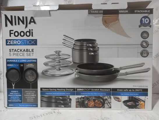 BOXED NINJA STACKABLE 5 PIECE COOKWARE SET C5500UK