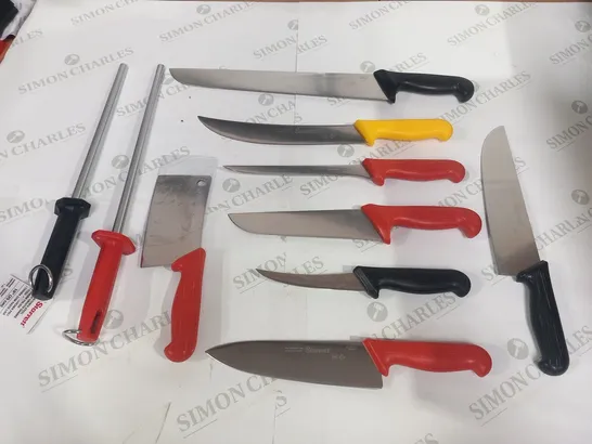 APPROXIMATELY 10 ASSORTED STARRETT KNIVES AND UNTENSILS 