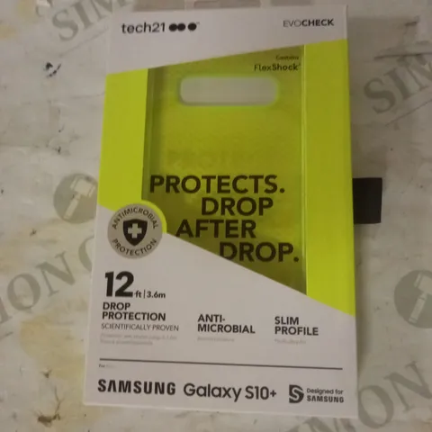 LOT OF 72 BRAND NEW TECH21 EVO CHECK HARDSHELL CASE FOR GALAXY S10 PLUS - NEON YELLOW