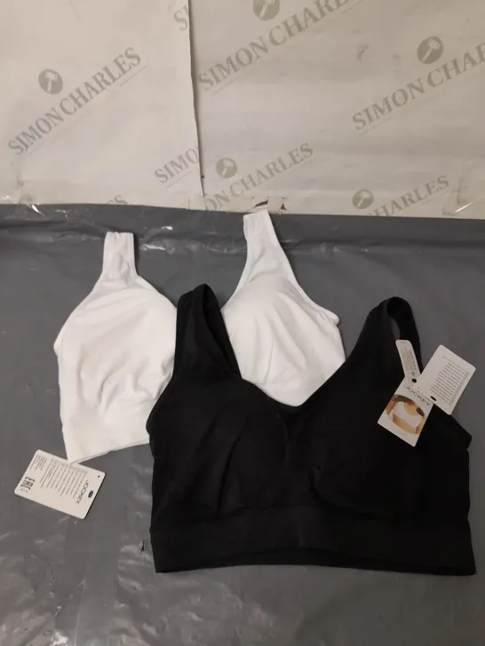 JOCKEY PACK OF 2 MODERN MICRO SEAMFREE BRAS BLACK AND WHITE SIZE L 