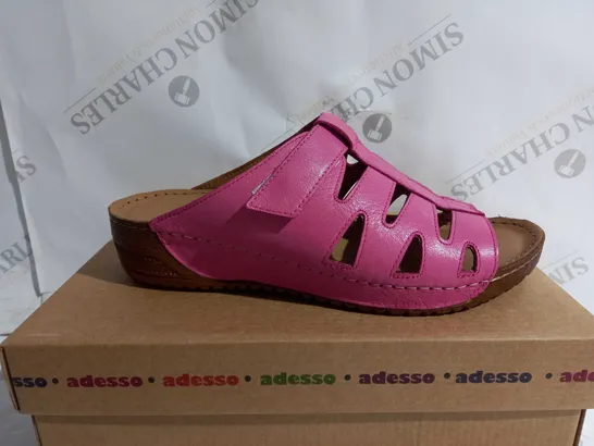 BOXED PAIR OF ADESSO FRANCES MULES IN PINK UK SIZE 7