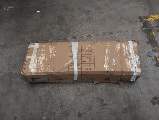 BOXED MANUS 117cm WIDE 2 DRAWER 3 DOOR SIDEBOARD - WHITE & OAK (1 BOX)