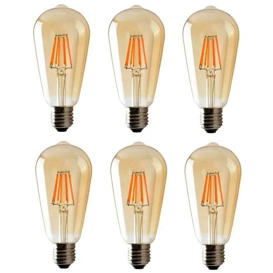 BOXED 60W EQUIVALENT ST64 E27/MEDIUM (STANDARD) DIMMABLE 2700K LED BULB (SET OF 3)