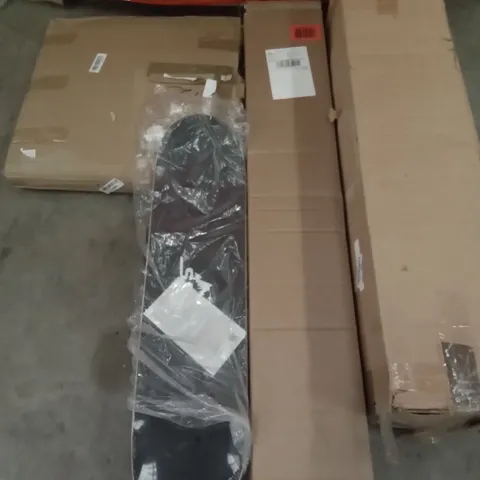 PALLET OF ASSORTED ITEMS INCLUDING, OAK COAT RACK, ARTIFICAL CHRISTMAS TREE, LAPTOP BAG AND SKATEBOARD