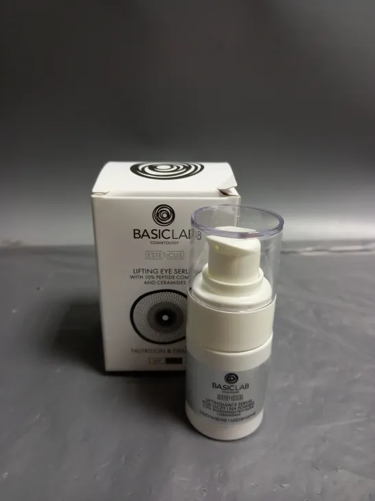 BOXED BASIC LAB COSMETOLOGY LIFTING EYE SERUM WITH 10% PEPTIDE COMPLEX AND CERAMIDES (15ML)