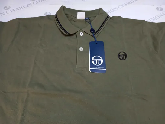 SERGIO TACCHINI POLO STRIPE ICONIC IN DARK GREEN - XL