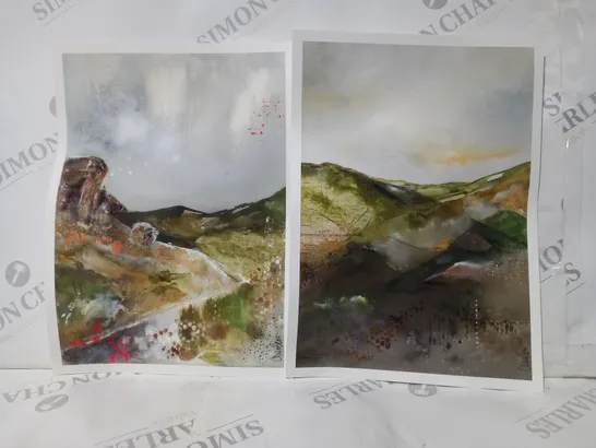 SIGNED COLLECTION OF 2 ABSTRACT LANDSCAPE ART PRINTS