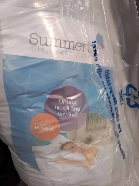 BAGGED AND ROLLED SUMMERBY MATTRESS - APPROXIMATE SIZE 155CM X UNSPECIFIED 