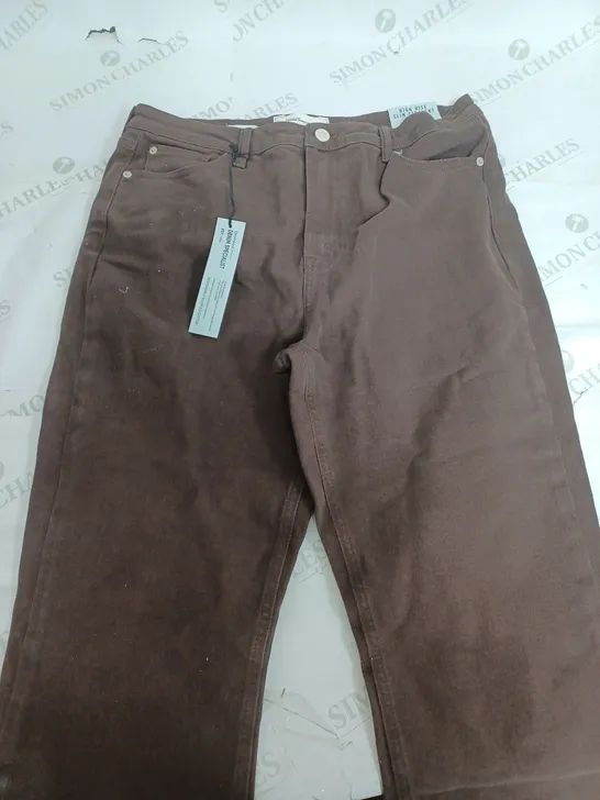 RIVER ISLAND DENIM SPECIALIST BEIGE TROUSERS - 14R