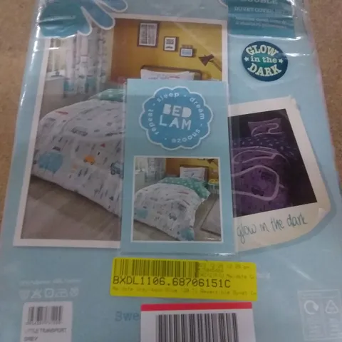 MAIDSTE GRAY/AQUA BLUE 120TC REVERSIBLE DUVET COVER SIZE: DOUBLE