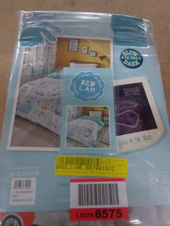 MAIDSTE GRAY/AQUA BLUE 120TC REVERSIBLE DUVET COVER SIZE: DOUBLE