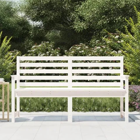 BOXED CLASSIC LIVING GARDEN BENCH IN WHITE - SOLID WOOD PINE, 159.5x48x91.5CM (1 BOX)