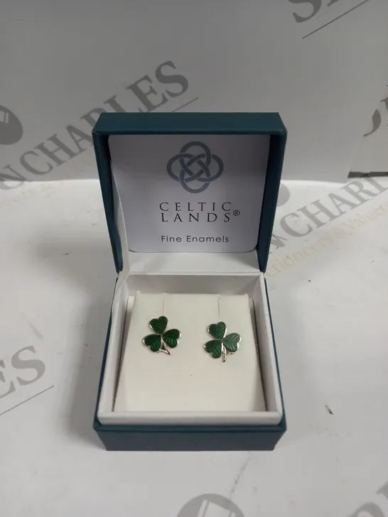 BOXED CELTIC LANDS SHAMROCK EARRINGS 