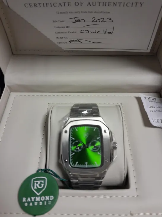 BOXED GENTS RAYMOND GAUDIN STAINLESS STEEL WATCH