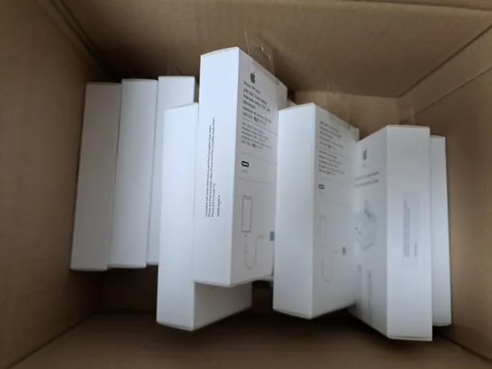 APPROXIMATELY 10 BOXED APPLE IPHONE POWER ADAPTER AND CABLE TO INCLUDE IPHONE 15 PRO MAX 20W USB-C POWER ADAPTER, USB-C TO C CABLE
