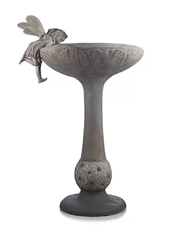 MY GARDEN STORIES FAIRY BIRD BATH GREY