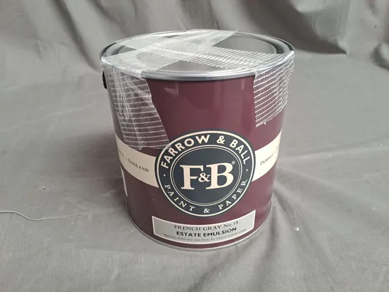 SEALED 2.5L TUB OF FARROW & BALL FRENCH GREY ESATATE EMULSION