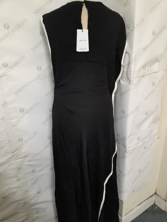 REISS ASSYMETRICAL MAXI DRESS IN BLACK AND WHITE SIZE 10