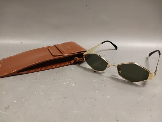 CELINE GREEN TINTED LENS SUNGLASSES 