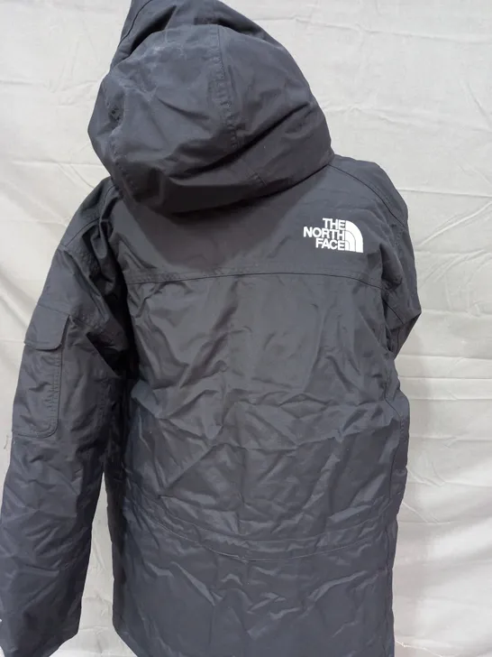 THE NORTH FACE BLACK HEAVY PADDED JACKET WITH HOOD - MEDIUM