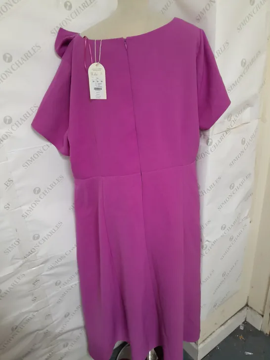 MONSOON ASYMMETRICAL MIDI DRESS IN PINK SIZE 24 RRP £125