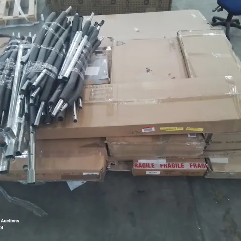 PALLET CONTAINING VARIOUS BOXED FURNITURE PARTS AND OTHER HOUSEHOLD ITEMS ETC.