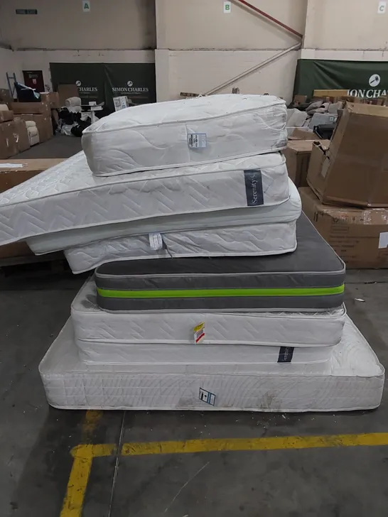 STACK TO CONTAIN APPROX 8 X ASSORTED MATTRESSES. SIZES, BRANDS AND CONDITIONS VARY