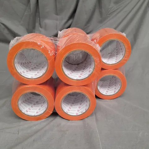 BOXED 8 ROLLS OF PACPLAN FLOOR MARKING TAPE IN ORANGE 