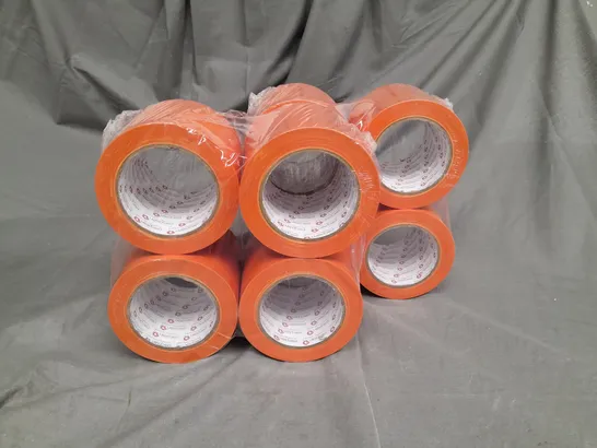 BOXED 8 ROLLS OF PACPLAN FLOOR MARKING TAPE IN ORANGE 