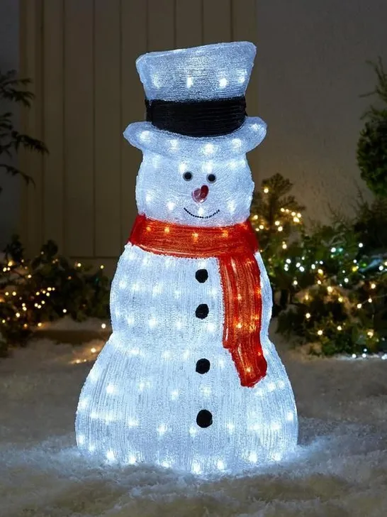 ACRYLIC OUTDOOR 70 CM LIGHT UP SNOWMAN (1 BOX) RRP £89.99