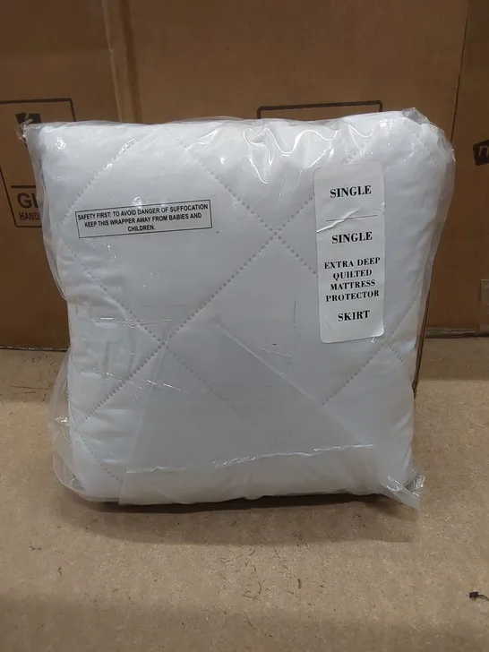 BAGGED DILANA DEEP FITTED MATTRESS PROTECTOR SKIRT - SIZE: SINGLE 