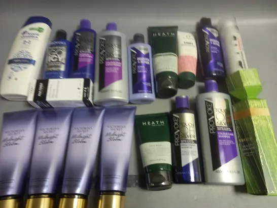 LOT OF APPROXIMATELY 20 ASSORTED HEALTH AND BEAUTY ITEMS TO INCLUDE PROVOKE CONDITIONER, VICTORIAS SECRET MIDNIGHT BLOOM AND HEATH FACE WASH