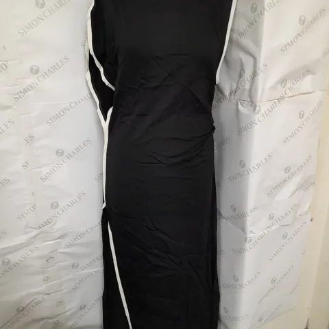 REISS ASSYMETRICAL MAXI DRESS IN BLACK AND WHITE SIZE 10