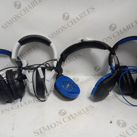 BOX OF 4 ASSORTED GAMING HEADSETS TO INCLUDE TURTLE BEACH & RAZER  