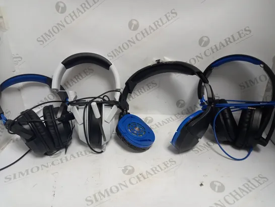 BOX OF 4 ASSORTED GAMING HEADSETS TO INCLUDE TURTLE BEACH & RAZER  