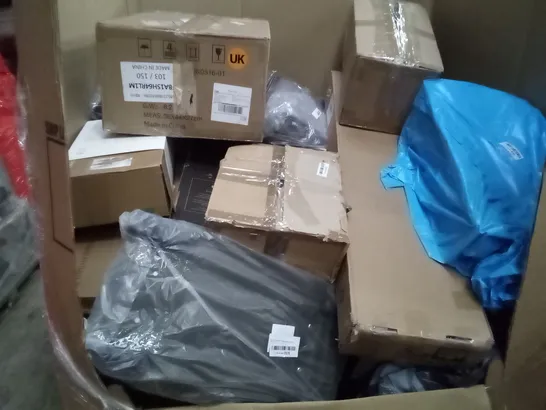 UNPROCESSED PALLET OF ASSORTED HOUSEHOLD GOODS TO INCLUDE ROLLING STOOL, TOILET SOFT RISER WITH HANDLES, AND LT720 LIQUID CPU COOLER