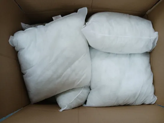 APPROXIMATELY 10 ASSORTED CUSHIONS IN WHITE