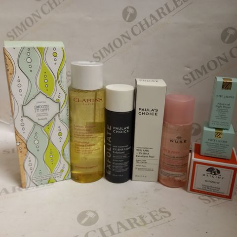 LOT OF APPROXIMATELY 8 DESIGNER SKINCARE ITEMS, TO INCLUDE ESTEE LAUDER, PAULA'S CHOICE, NUXE, ETC