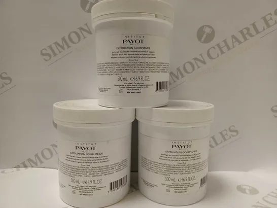 LOT OF 3 X 500ML PAYOT RITUEL CORPS EXFOLIATION GOURMANDE BODY SCRUB 