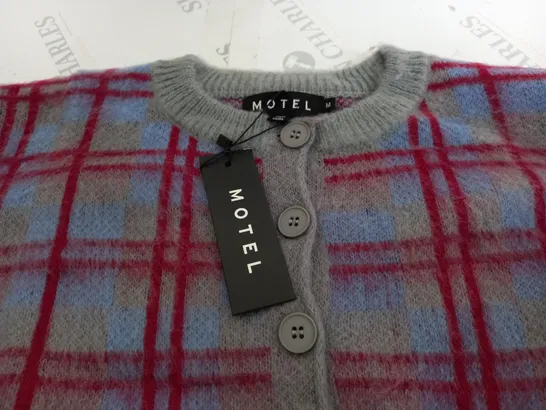 MOTEL ANZIO CARDI MULTI CHECK SWEATER - MEDIUM