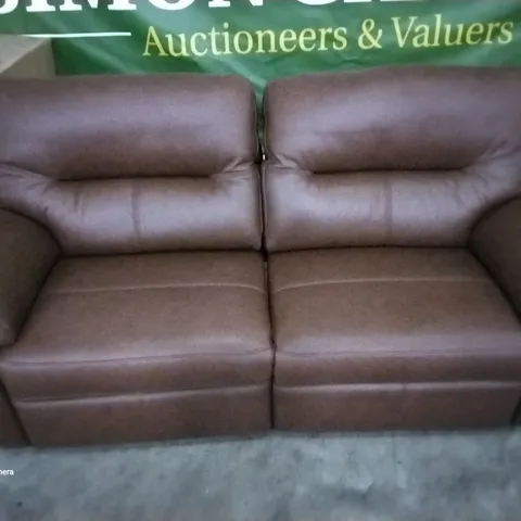 QUALITY BRITISH DESIGNER G PLAN SEATTLE 3 SEATER ELECTRIC RECLINER CAPRI OAK LEATHER 