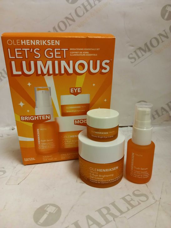 OLE HENRIKSEN LET'S GET LUMINOUS 3PC BRIGHTENING ESSENTIALS SKINCARE SET