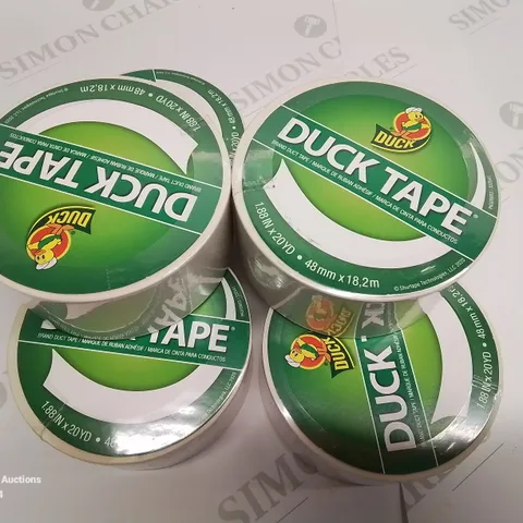 LOT OF 6 ROLLS OF WHITE DUCK TAPE