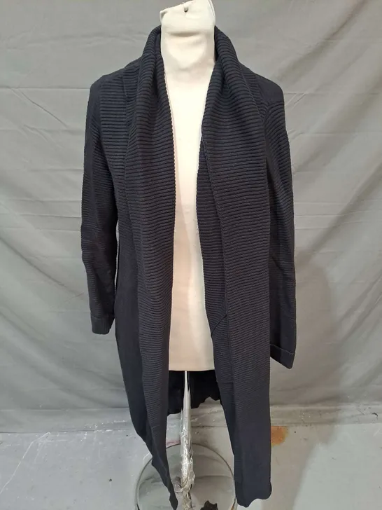 RUTH LANGSFORD OTTOMAN CARDIGAN IN BLACK SIZE S