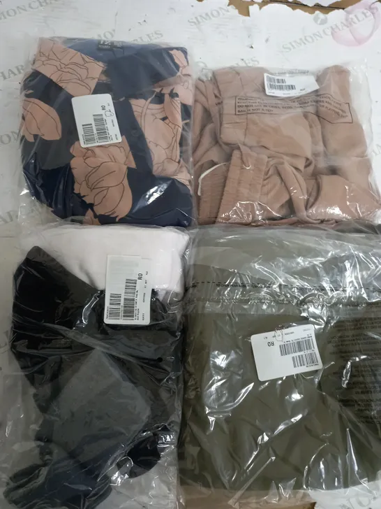 LARGE BOX OF APPROXIMATELY 35 CLOTHING ITEMS ALL IN DIFFRENT COLOURS AND SIZES 